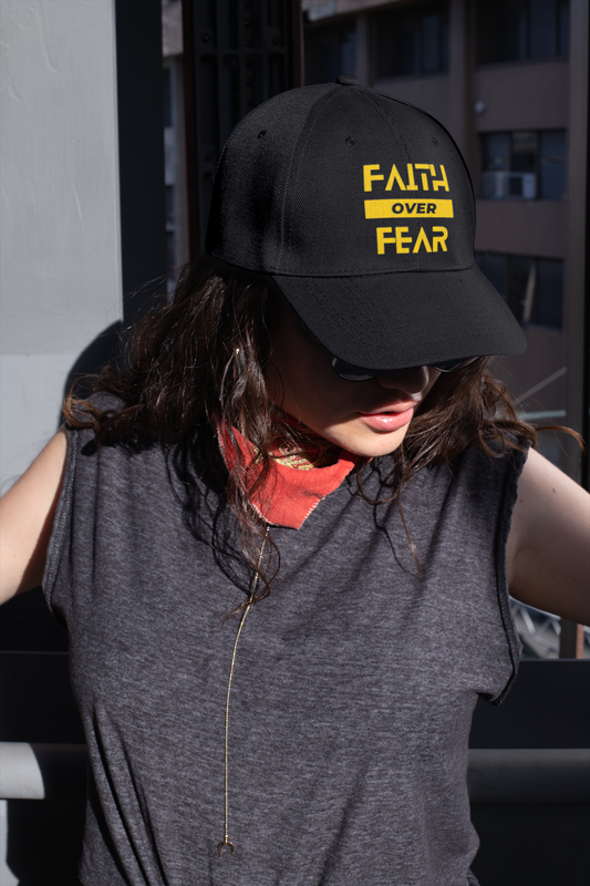 Faith Over Fear Face Cap- Black